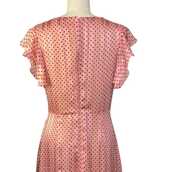 Monique Lhullier Pink Polka Dot Ruffle Mini Dress | Size 8 - Picture 11 of 13